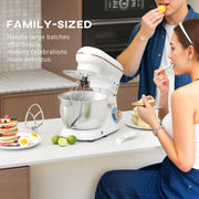 White 1300W Kitchen Stand Mixer with Accessories by HOMCOM