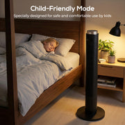 Tower Fan with Quiet Sleep Mode and Remote App Control for Bedrooms and Living Rooms Black AOSOM