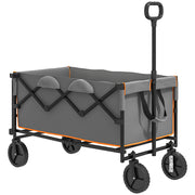 Grey and Orange 160L Folding Festival Trolley with Tailgate and Carry Bag