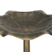 71cm Vintage Bronze Bird Bath with Lotus Leaf Basin for Garden by Outsunny