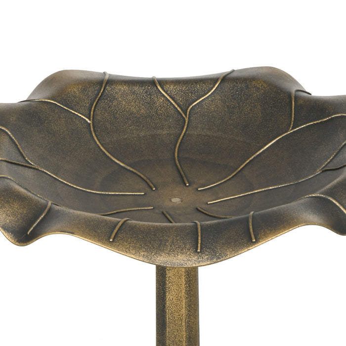 71cm Vintage Bronze Bird Bath with Lotus Leaf Basin for Garden by Outsunny