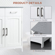 Freestanding Bathroom Storage Cabinet with Adjustable Shelf and Drawers White