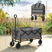 Grey and Orange 160L Folding Festival Trolley with Tailgate and Carry Bag