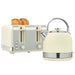 Cream Cordless Kettle and Toaster Set Polished Metal Stylish Kitchen Appliances by HOMCOM