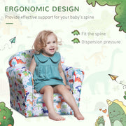 Kids Flannel Armchair with Dinosaur Print Ideal for Playroom or Bedroom, Green