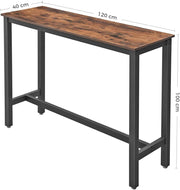 Narrow Rectangular Bar Table Space Saving Design for Kitchen or Dining Room by Vasagle
