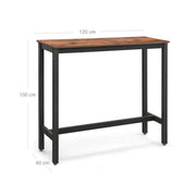 Narrow Rectangular Bar Table Space Saving Design for Kitchen or Dining Room by Vasagle