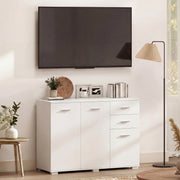Sideboard with Adjustable Shelves and Drawers for Family Storage White AOSOM