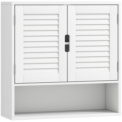 Wall Mounted Bathroom Storage Cabinet With Adjustable Shelves For Small Spaces White AOSOM