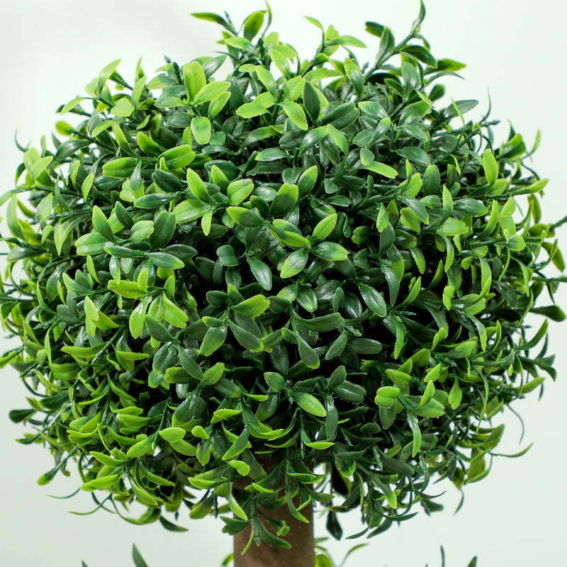 Set of 2 Artificial Topiary Boxwood Trees 100cm Green Indoor Outdoor Decor by HOMCOM