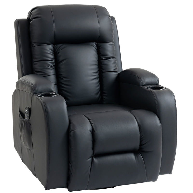 Massage Recliner Armchair with Heat and Remote for Relaxing Evenings at Home Black