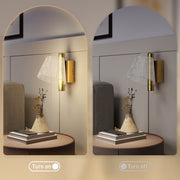 Gold LED Wall Lights 2 Pack with Adjustable Colour Temperature for Bedroom or Hallway
