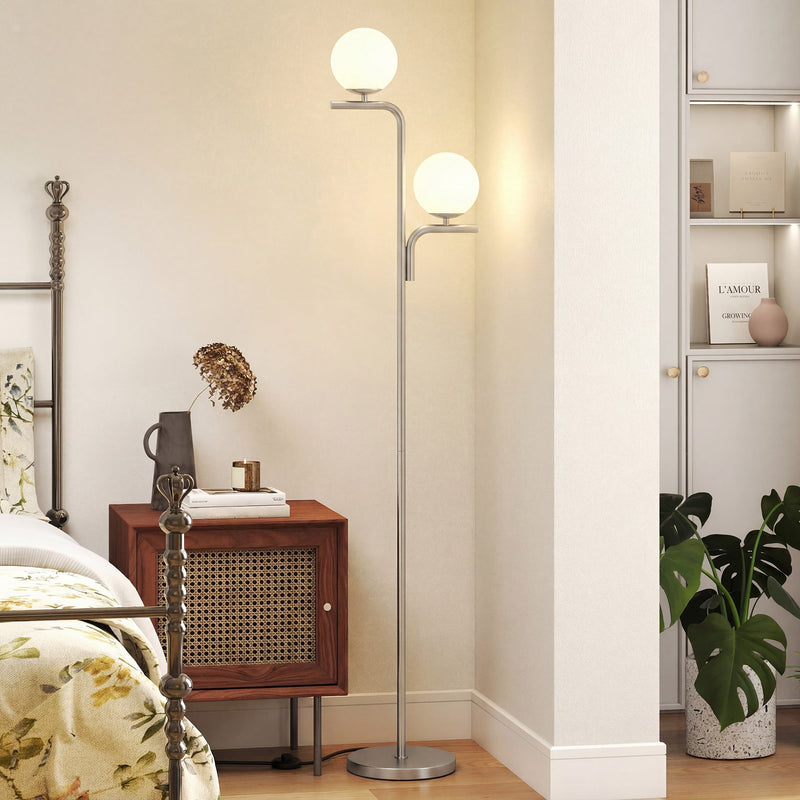 Floor Lamp with Adjustable Light Temperatures and Foot Switch for Living Room or Bedroom