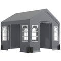 3x3m Garden Party Gazebo with Weatherproof Shelter and Zipped Doors for Outdoor Gatherings, Grey Outsunny
