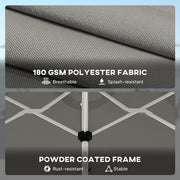 Outsunny 3 m Double-Sided Garden Parasol with LED Solar Lights, Outdoor Extra Large Sun Umbrella with Crank Handle, Grey AOSOM