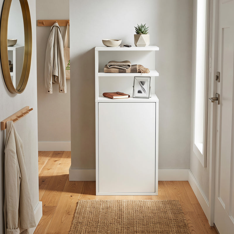 Slim Bedside Tables Set of 2 with Storage for Small Bedrooms