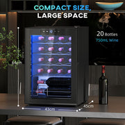 Black 20 Bottle Countertop Wine Fridge 5-18℉ Temperature Control by HOMCOM