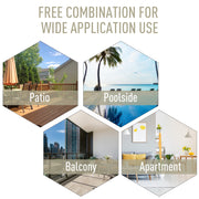 Set of 6 Folding Garden Chairs in Beige for Outdoor Dining or Patio Seating