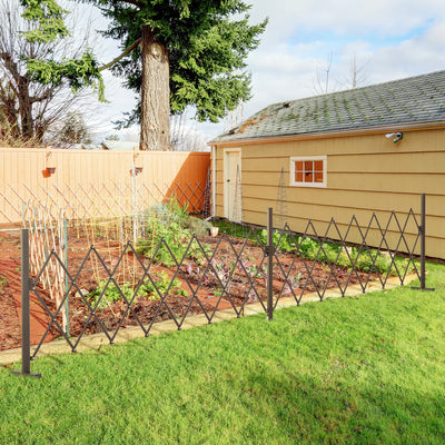 Dark Brown Aluminium Garden Trellis Screen 4m Freestanding Expandable Fence Panel
