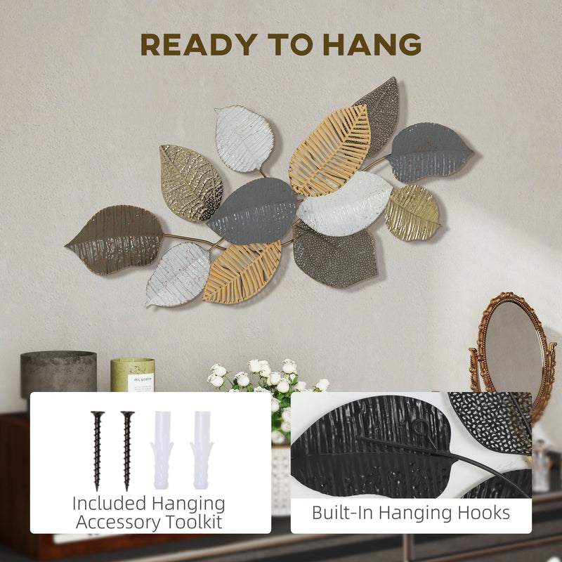 Metal Wall Art Ready to Hang for Instant Living Room or Hallway Update Gold and Silver