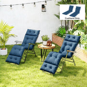 Lounger Cushions Set of 2 for Outdoor Recliners with Tie Fastenings Navy Blue Outsunny