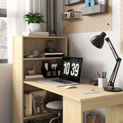 120cm Modern Computer Desk with 6 Shelves Natural Wood Finish by HOMCOM