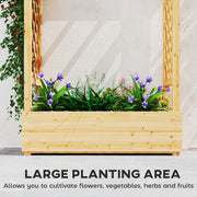 Wooden Raised Garden Planter With Trellis And Roof For Vegetables And Flowers Natural AOSOM