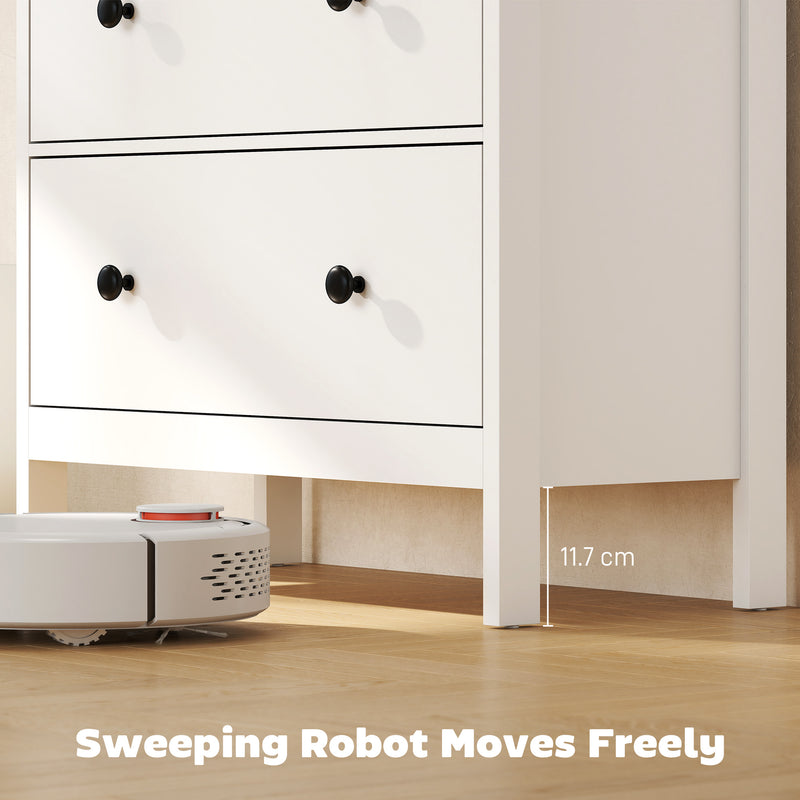 Chest of Drawers for Clothes and Bedding Storage with Smooth Quiet Drawers White AOSOM