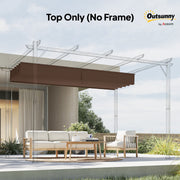 Replacement Canopy for 3x3m Retractable Pergola Frame UV Resistant, Brown