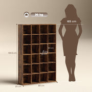 Adjustable CD Storage Cabinet With Multiple Shelves Ideal For Home Office Rustic Brown AOSOM
