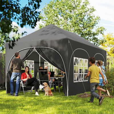 3x6m Pop Up Gazebo for Garden Parties And Events with Removable Sidewalls and UPF30+ Sun Protection Outsunny