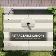 4 x 3m Metal Pergola With Retractable Roof Shade Ideal For Patio Or Garden Use Cream White AOSOM