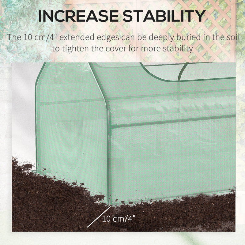 Raised Metal Garden Bed With Greenhouse Cover For Growing Vegetables And Herbs Green