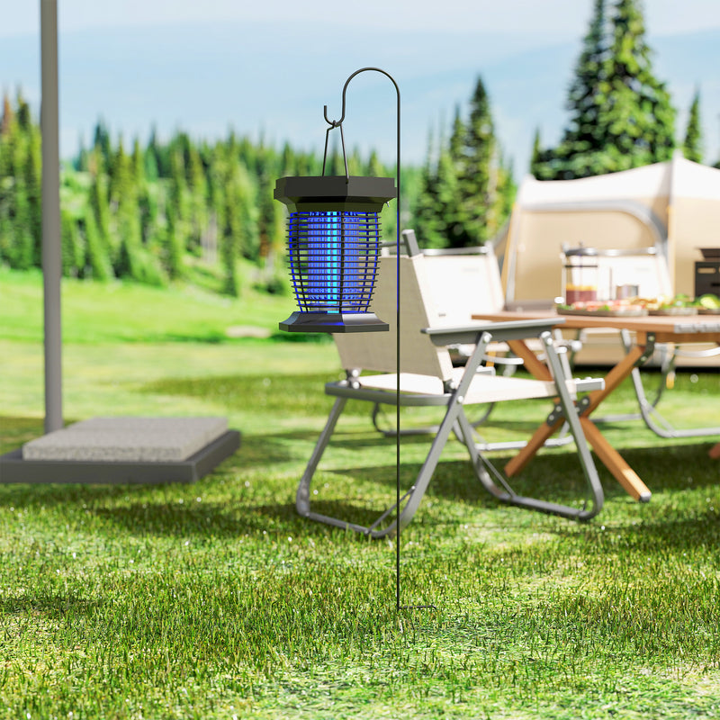 2 in 1 Electric Fly Zapper and Solar Garden Lantern with USB Rechargeable Light by Outsunny AOSOM