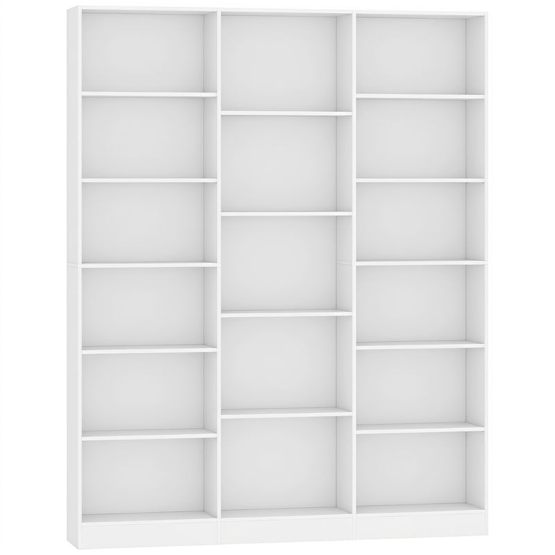 Slim Bookcase with Adjustable Shelves for Small Spaces and Hallways White