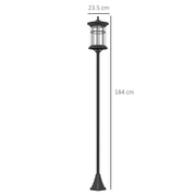Set of Two 1.8m Black Traditional Style Outdoor Solar Lamp Posts by Outsunny