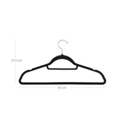 Black Velvet Clothes Hangers With Rose Gold Hooks Non Slip Space Saving Design for Wardrobes by Songmics