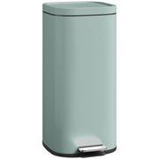 Green 30L Pedal Kitchen Bin with Soft Close Lid and Removable Inner Bucket for Home Use