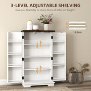 White Farmhouse Style Multi-Storage Cabinet with Shelves and Drawers by HOMCOM