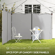 Set of 2 Grey Gazebo Side Walls with Zips 3x3m Easy Replacement for Outdoor Shelters