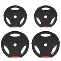 30kg Weight Plates Set With Two 10kg and Two 5kg Cast Iron Discs For Home Gym Black AOSOM