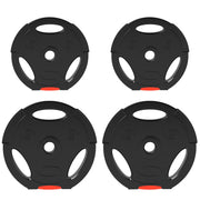 30kg Weight Plates Set With Two 10kg and Two 5kg Cast Iron Discs For Home Gym Black AOSOM