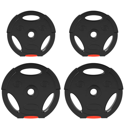 30kg Weight Plates Set With Two 10kg and Two 5kg Cast Iron Discs For Home Gym Black AOSOM