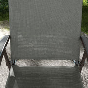 Set of 2 Folding Garden Chairs with Breathable Mesh Seats for Outdoor Use Dark Grey AOSOM