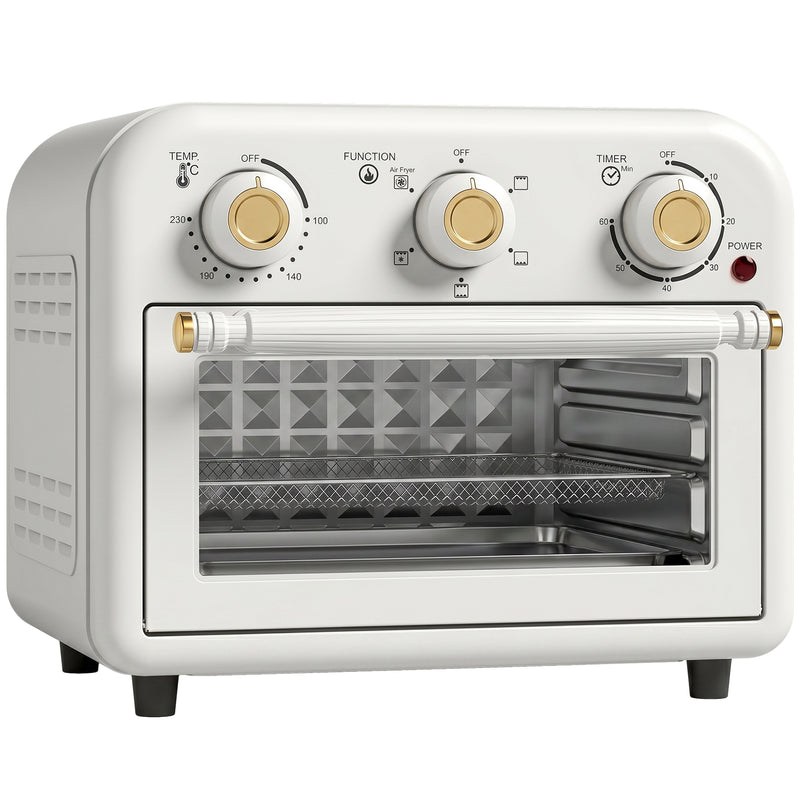 Air Fryer Oven 12L for Quick Family Meals with Simple Controls Cream White Gold Tone