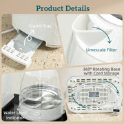 1.7L Rapid Boil Kettle and 2 Slice Toaster Set With Browning Control Cream AOSOM
