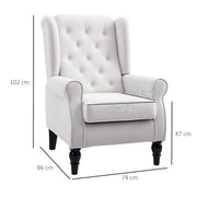 Wingback Accent Chair, Cream White
