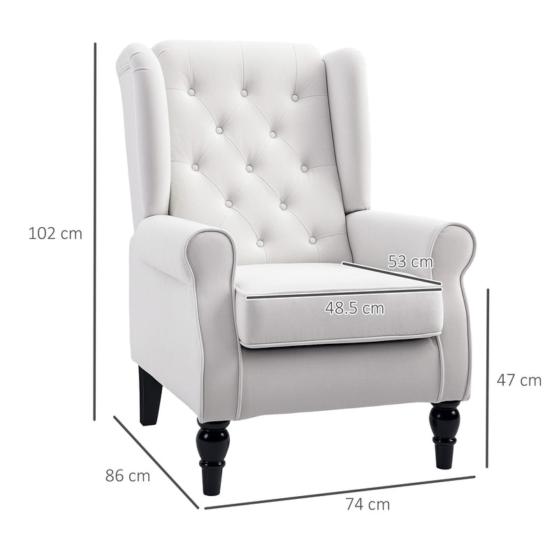 Wingback Accent Chair, Cream White