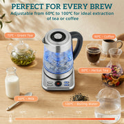 Electric Kettle With Rapid Boil and Keep Warm for Quick Tea and Coffee Silver Tone Homcom