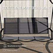 Garden Swing Seat for 3 with Adjustable Sun Shade and Breathable Fabric Grey Outsunny